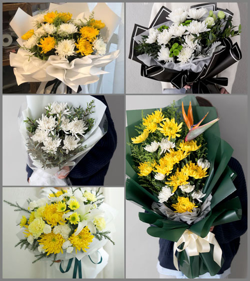 山东济宁嘉祥县嘉祥街道菜庄李村白事花束代送